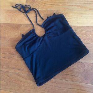 Black Halter Crop Top Aritzia